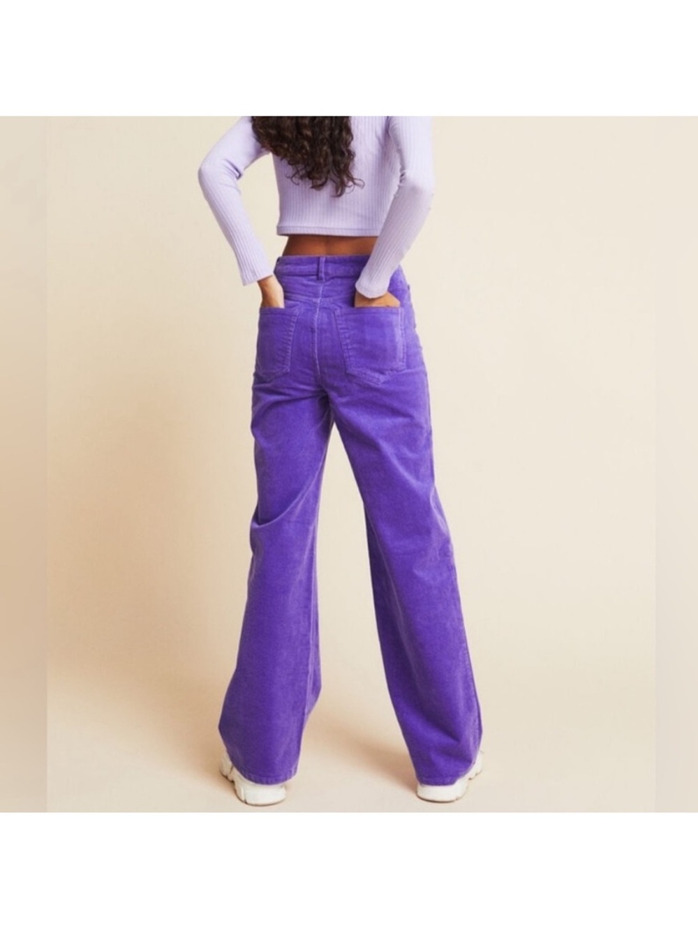H&M Wide-Leg Corduroy Jeans in Purple - Picture 2 of 6